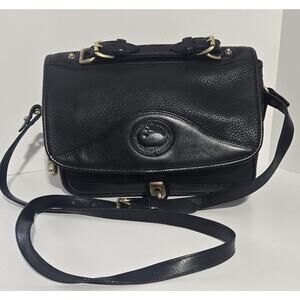 Vintage Dooney & Bourke Black Pebbled Vintage Leather Shoulder Bag